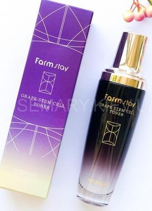 Тонер для лица со стволовыми клетками винограда farmstay grape stem cell toner1 фото