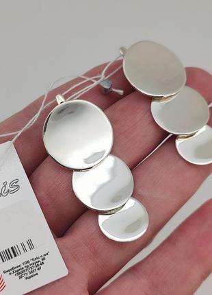 Сережки-підвіски срібні "монетки" 925 проби арт. 04763