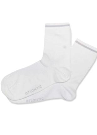Жіночі високі бавовняні білі шкарпетки atlantic slc 164