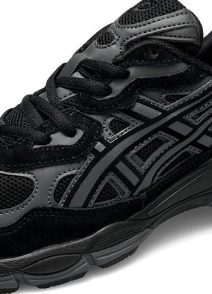 Кросівки чоловічі asics gel nyc black gray чорні замшеві спортивні кросівки асикс гель весна літо3 фото