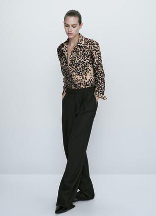 Сорочка блуза massimo dutti в леопардовий принт