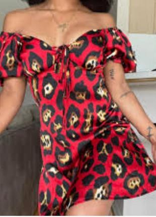 Леопардовое мини платье короткое красное платье сексуальное платье
