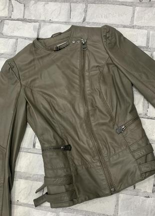 Кожаная женская куртка косуха серая firetrap англия размер xs