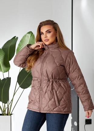 Весняна жіноча стьобана куртка на 150 силіконі в стилі zara , куртка батал великі розміри
