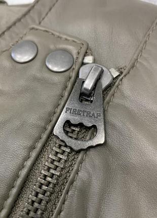 Кожаная женская куртка косуха серая firetrap англия размер xs6 фото