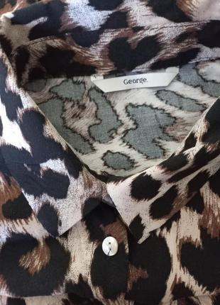Сорочка вільного крою в леопардовий принт7 фото
