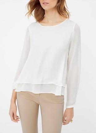 Новая блуза топ 44 46 сорочка реглан белая рубашка кэжуал блузка кофта офісна