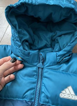 Куртка теплая adidas, закрывает попу, пух+перо3 фото
