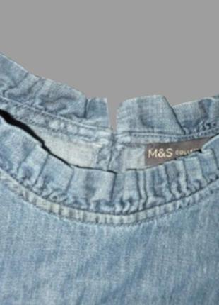 Стильна, проста, пряма, блуза, джинсова, m&s5 фото