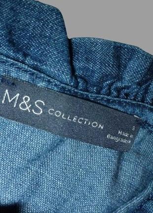 Стильна, проста, пряма, блуза, джинсова, m&s6 фото
