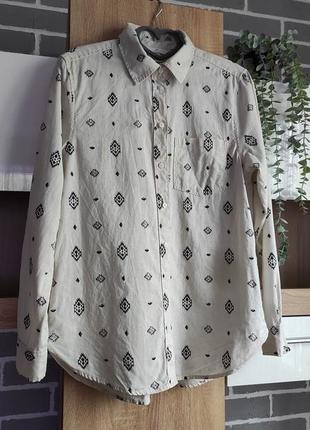 H&m сорочка з льону, рубашка з рукавом льняна, вишиванка сучасна4 фото