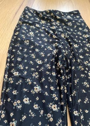 Модные брюки штаны лосины в цветочный принт клеш сетка zara4 фото
