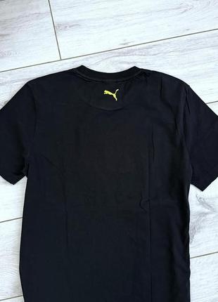 Чорна футболка puma синя жовта5 фото