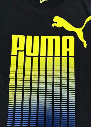 Чорна футболка puma синя жовта6 фото