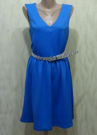 Блакитне ошатне фактурне плаття td, р. 12