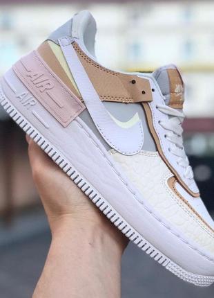 Кроссовки nike air force 1 shadow grey white brown5 фото