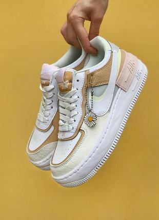 Кроссовки nike air force 1 shadow grey white brown6 фото