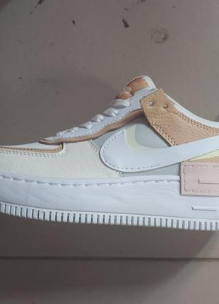 Кроссовки nike air force 1 shadow grey white brown10 фото