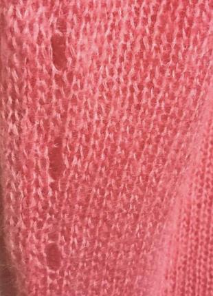 Рожевий светр павутинка з мохеру вільного крою від whistles4 фото
