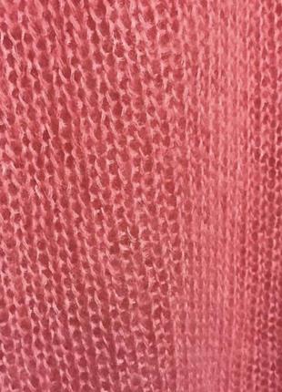 Рожевий светр павутинка з мохеру вільного крою від whistles6 фото