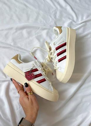 Кросівки superstar bonega beige red4 фото