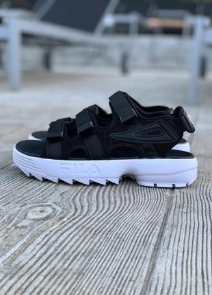 Распродажа шикарные босоножки fila disruptor black & white босоніжки сандалі сандалии9 фото