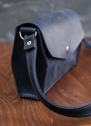 Маленькая женская кожаная сумочка ромбик винтажная кожа.4 фото