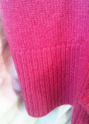 Яркий джемпер свитер лонгслив кофта кашемир малина классика v-оразный вырез10 фото