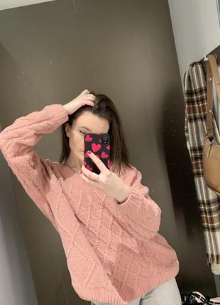 Вʼязаний рожевий светр2 фото