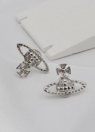 Сережки-гвоздики женские / в форме планеты / оригинальные / элегантные / яркие серьги