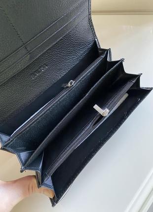 Гаманець жіночий balisa, шкіряний лаковий на магнітах 19x9x3 см чорний5 фото