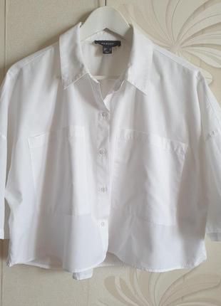 Базова біла сорочка укорочена1 фото