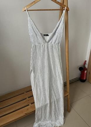 Шикарне довге плаття до підлоги сексуальне плаття срібне плаття з глибоким декольте та розробкою