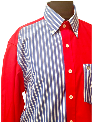 Крутая роскошная, невероятно классная, стильная трендовая винтажная рубашка мужского кроя ретро винтаж натуральный хлопок5 фото