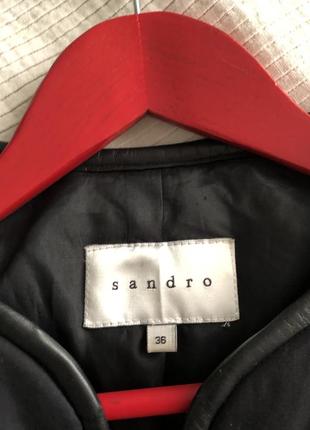 Sandro paris оригінал чорна жіноча шкіряна куртка косуха бомбер xs4 фото