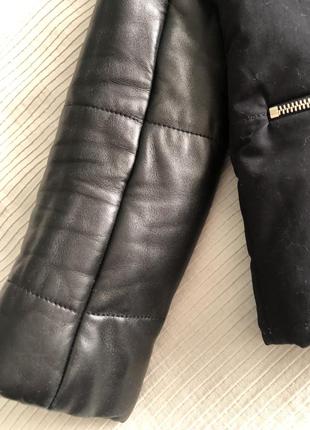 Sandro paris оригінал чорна жіноча шкіряна куртка косуха бомбер xs3 фото
