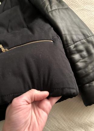 Sandro paris оригінал чорна жіноча шкіряна куртка косуха бомбер xs7 фото