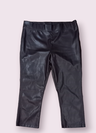 Укороченные брюки леггинсы с эффектом кожи4 фото
