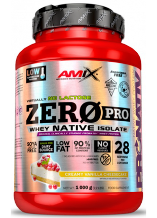 Протеин изолят amix zeropro protein 1 кг сливочно-ванильный чизкейк