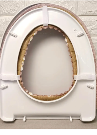 Чехол-накладка, утеплитель на сиденье унитаза на липучках пушистая