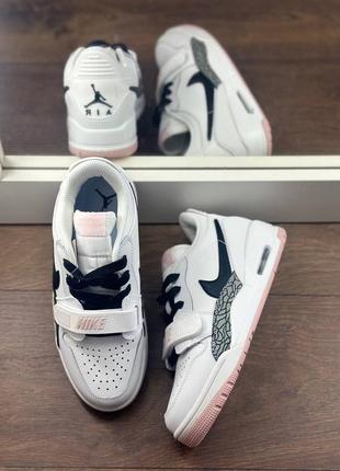 Жіночі  якісні шкіряні кросівки  nike legacy 312  low pink/ white 🔥6 фото