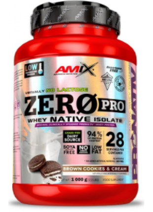 Протеїн ізолят amix zeropro protein 1 кг темне печиво з вершками