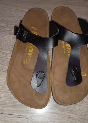 Шльопанці шкіра ортопедичні birkenstock німеччина розмір 37-24см2 фото