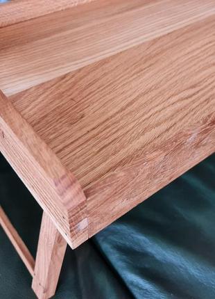 Столик для сніданку дерев'яний складаний 43 см * 27.5 см, висота на ніжках 20.5 см4 фото