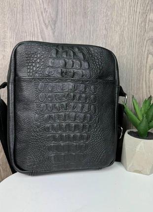 Подарочный набор кожаная мужская сумка барсетка + кожаный ремень + кошелек портмоне из натуральной кожи7 фото