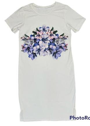 Футболка-туника s/m хлопок, сарафан, платье туника, трикотажное платье, туника женская