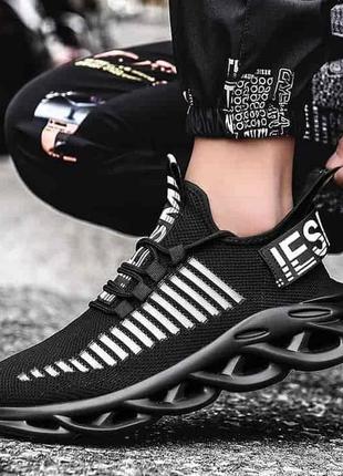 Чоловічі чорні текстильні кросівки в стилі оф вайт, туреччина