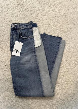 Стильні джинси zara straight-leg mid-rise jeans7 фото