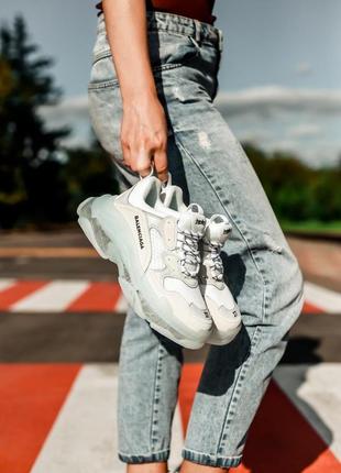 Кросівки balenciaga triple s clear sole white кроссовки