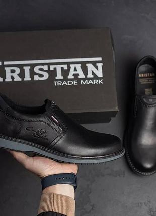 Классические мужские туфли без шнурков *118 ч*, черные кожаные туфли из натуральной кожи5 фото